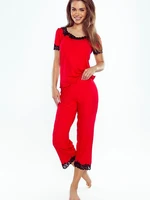 Pyjamas Eldar First Lady Aster Plus kr/r 2XL-3XL red-black 033