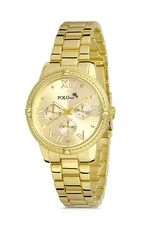 Polo Air Stylish Sports Women's Wristwatch Gold Color