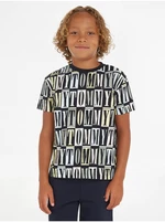Navy blue Tommy Hilfiger patterned T-shirt for boys