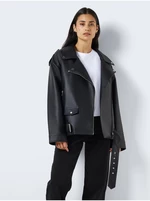 Black Leatherette Oversize Jacket Noisy May Paulina - Ladies