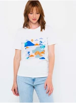 White T-shirt with print CAMAIEU - Women