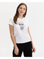 Women's white patterned T-shirt KARL LAGERFELD - Women