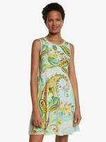 Light Green Dress with Colorful Motif Desigual Vest Ivy - Women