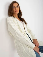 Ecru long cardigan with braids RUE PARIS