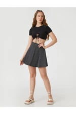 Koton Floral Mini Skirt Flare High Waist