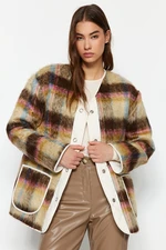 Trendyol Multicolored Premium Oversized Reversible Quilted Coat
