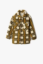 Koton Boys' Mustard Plaid Jacket