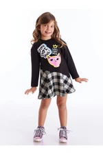 Mushi Cool Cat Black Plaid Girl Dress