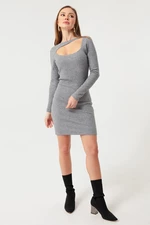 Lafaba Women's Gray Mini Knitted Dress