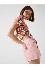 Koton Short Sleeve Crop T-Shirt
