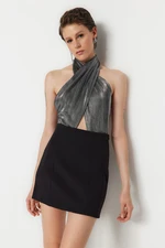 Trendyol Black Knitted Metallic Body With Window/Cut Out Detail