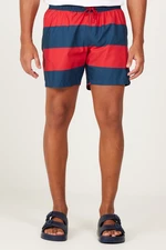 AC&Co / Altınyıldız Classics Men's Red-Navy Blue Standard Fit Casual Patterned Swimwear Marine Shorts.
