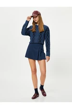 Koton Dzianinowy sweter Warkocz do włosów Szczegółowy długi rękaw Okrągły dekolt Koton Dzianinowy sweter Warkocz do włosów Szczegółowy długi rękaw Okrągły dekolt