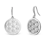 CRYSTalp Módní náušnice s krystaly Flower of Life 40086.CRY.R