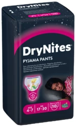 Huggies Plenkové kalhotky Dry Nites pro děvčata s váhou 17-30 kg 10 ks