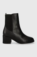 Členkové topánky Tommy Hilfiger ESSENTIAL CHELSEA THERMO BOOT dámske, čierna farba, na podpätku, FW0FW07516
