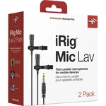 IK Multimedia iRig Mic Lav 2  nasadzovací ručný mikrofón Druh prenosu:káblový vr. svorky, vr. tašky, vr. ochrany proti v