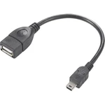 USB kábel RENKFORCE 1x miniUSB 2.0 zástrčka ⇔ 1x USB 2.0 zásuvka 0.10 m, s OTG