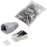 LogiLink MP0021 Konektor RJ45 CAT 6, tienený MP0021 zástrčka, rovná  Počet pólov: 8P8C  sivá 100 ks