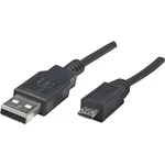 Manhattan #####USB-Kabel USB 2.0 #####USB-A Stecker, #####USB-Micro-B Stecker 50.00 cm čierna UL certifikácia