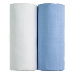 Súprava 2 bavlnených osušiek v bielej a modrej farbe T-TOMI Tetra, 90 x 100 cm