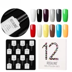 ROSALIND 12pcs 10ML Soak Off Salon UV Nail Gel Polish Nail Art Kit