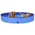 [EU Direct] vidaxl 92602 Foldable Dog Swimming Pool Blue 200x30 cm PVC Puppy Bath Collapsible Bathing for Cats Playing K