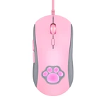 Onikuma CW918 Cat Paw Wired Mouse Adjustable 1200-7200DPI RGB Backlit Optical Gaming Mice for PC Laptop Gamer
