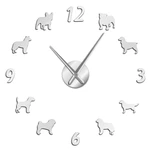 Different Dog Breeds Large Wall Clock Dog Lovers Pet Owners Home Decor Giant Wall Clock Modern Design DIY Puppies Wall W