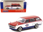 Datsun Bluebird 510 Wagon Service Car Red and White with Blue "Global64" Series 1/64 Diecast Model Car by Tarmac Works