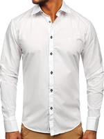 Biela pánska elegantná košeľa s dlhými rukávmi BOLF 4719