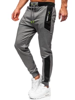 Grafitowe spodnie męskie dresowe Denley Q1093