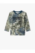 Koton Tie-Dye Patterned Long Sleeved T-Shirt Crew Neck