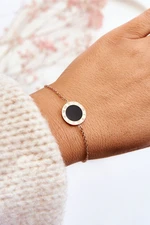 Ladies Bracelet Celebrity Black Circle Rose Gold