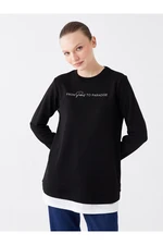 LC Waikiki Women's Crew Neck Printed Long Sleeve Sweatshirt Tunic