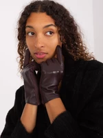 Dark brown gloves with eco-leather