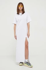 Bavlnené šaty MSGM biela farba,maxi,oversize,3641MDA83.247002