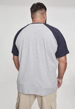 Raglánové kontrastní tričko šedé/námořnické