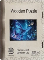 Dřevěné puzzle/Fluorescentní motýl A3