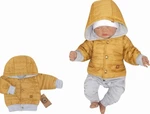 Z&amp;Z Přechodová prošívaná bundička s kapucí - hořčicová, vel. 56 (1-2m)