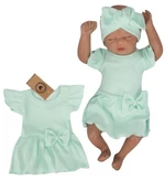 Žebrované sukničkobody s mašlí + čelenka 2D Girl Z&Z, mátová, vel. 80 (9-12m) Žebrované sukničkobody s mašlí + čelenka 2D Girl Z&Z, mátová, vel. 80 (9-12m)
