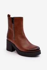 Lemar Littosa Leather ankle boots Lemar Littosa with massive heel with zippers