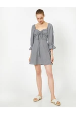 Koton Collar Detailed Long Sleeve Frill Detailed Mini Dress