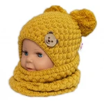 Pletený nákrčník/komínek  - hořčicový, BABY NELLYS, vel. univerzální