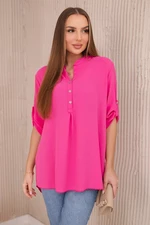 Blouse with a longer back pink