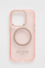 Obal na telefon Guess iPhone 14 Pro 6,1" růžová barva