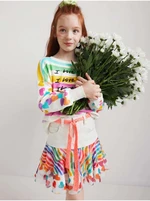 White girl's patterned skirt with belt Desigual Suiza - Girls