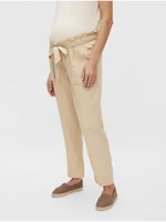 Spodnie damskie Mama.licious Beige