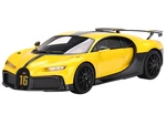 Bugatti Chiron Pur Sport Yellow and Black 1/18 Model Car by Top Speed