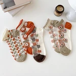 5 Pair/Set Breathable Thin Socks Women Girls Summer Flower Socks Style Lace Short Sock Antiskid Invisible Ankle Socks Dropship